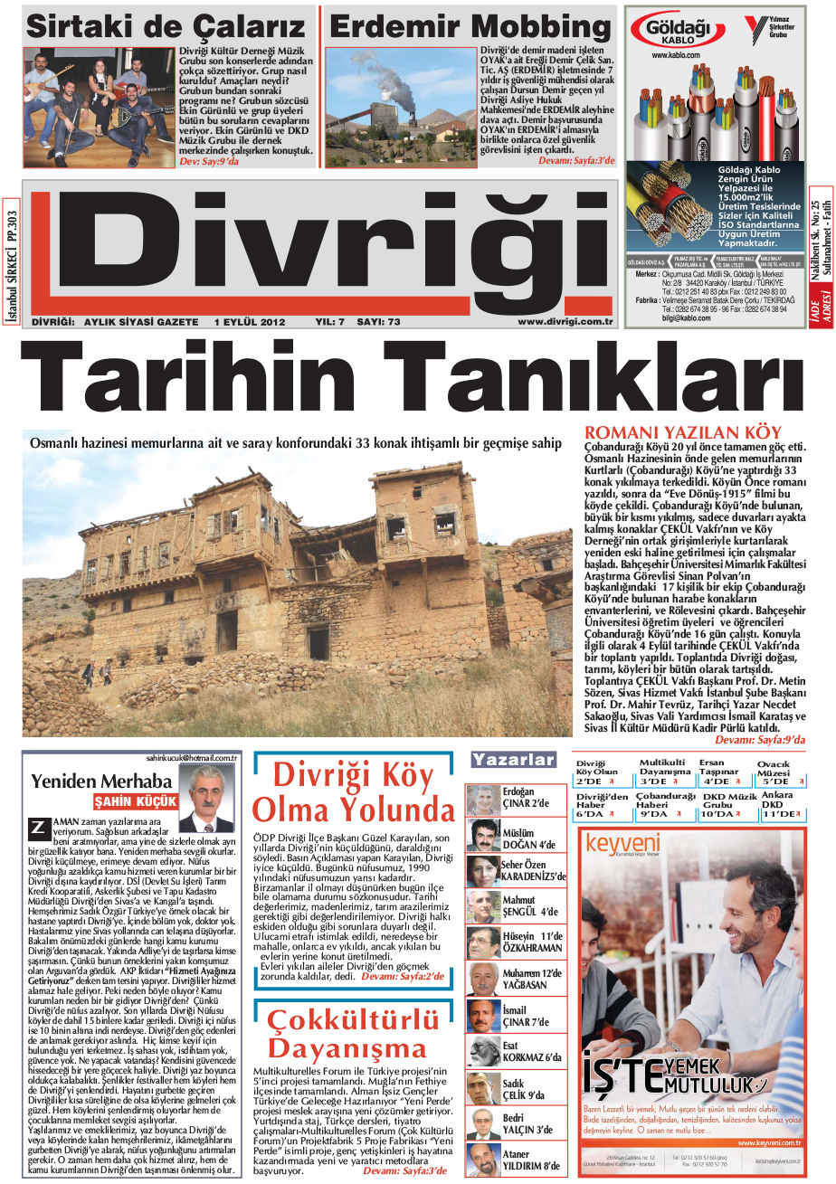 divrigi gazetesi 73 sayi
