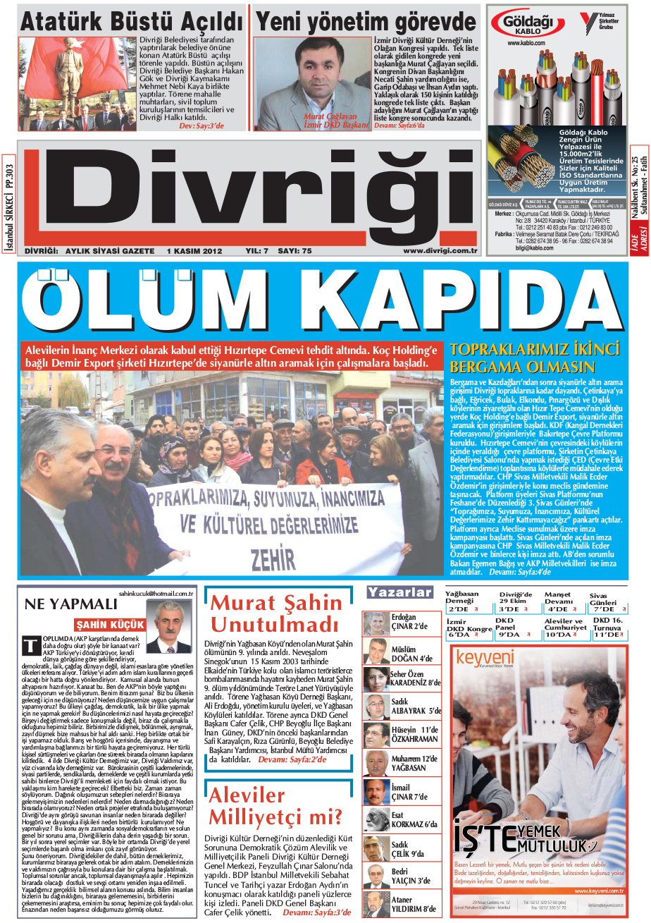 75 sayi divrigi gaz.