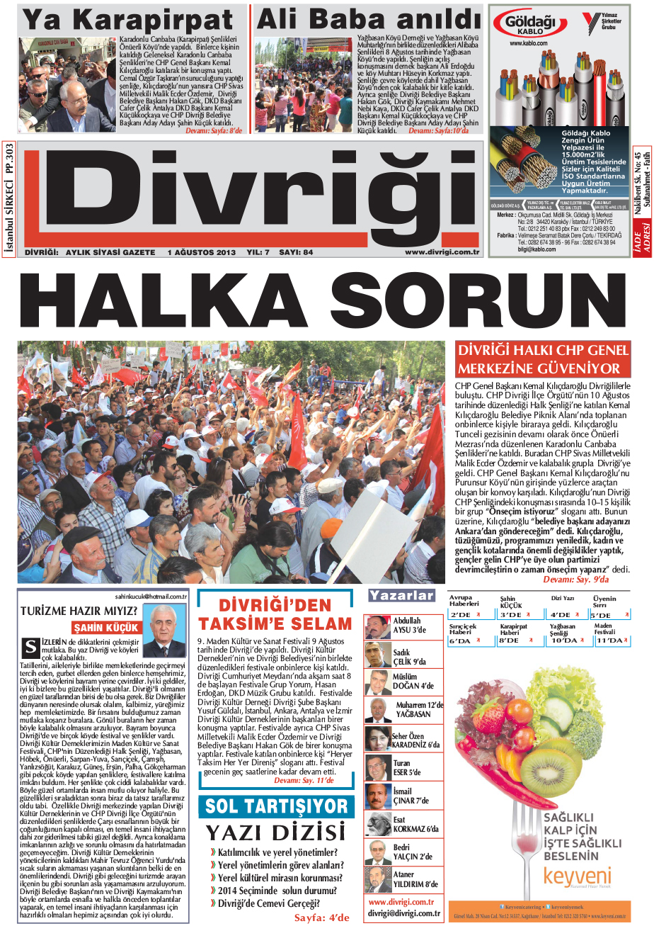 84 sayi divrigi gaz.