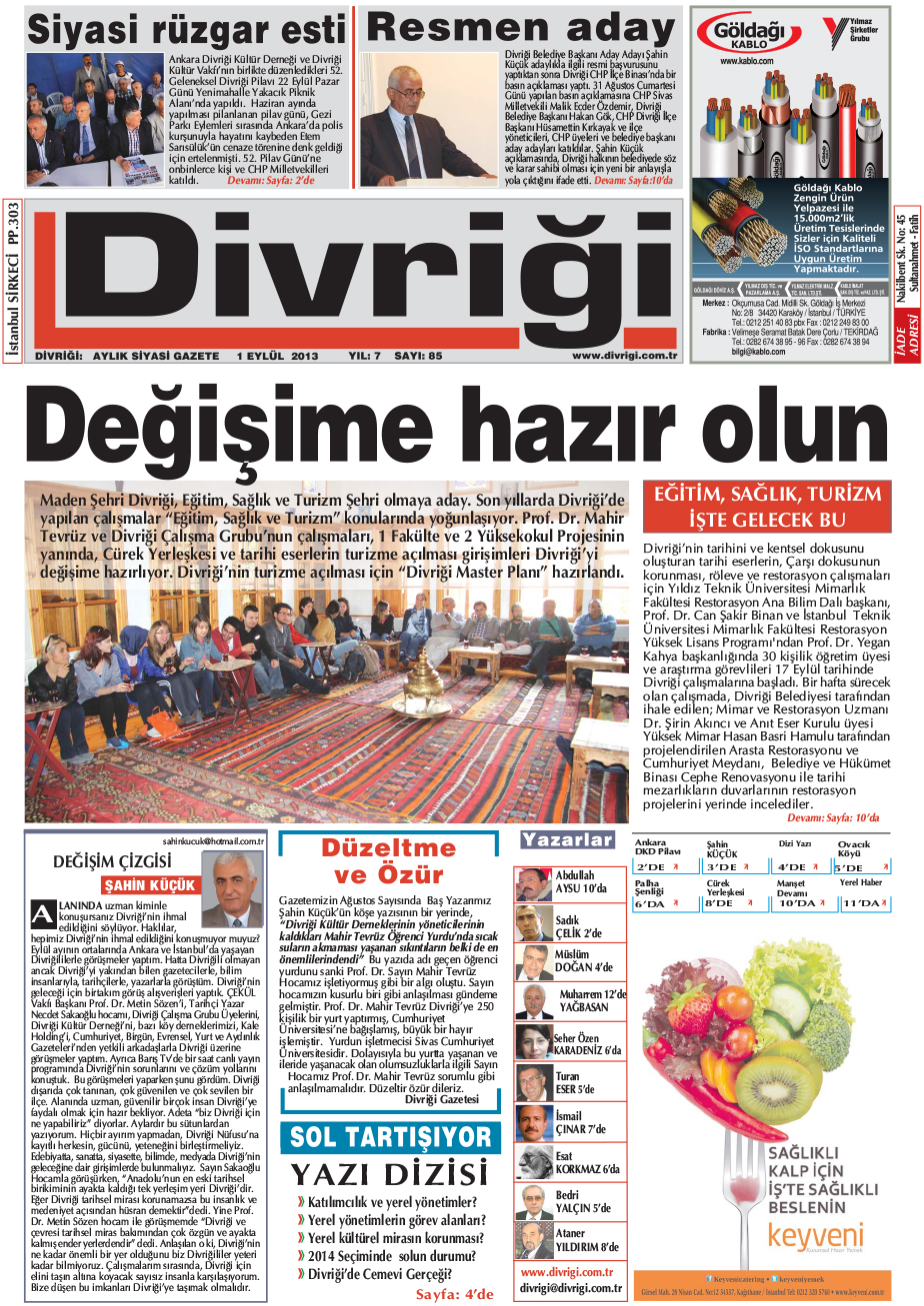 85. sayi divrigi gaz.