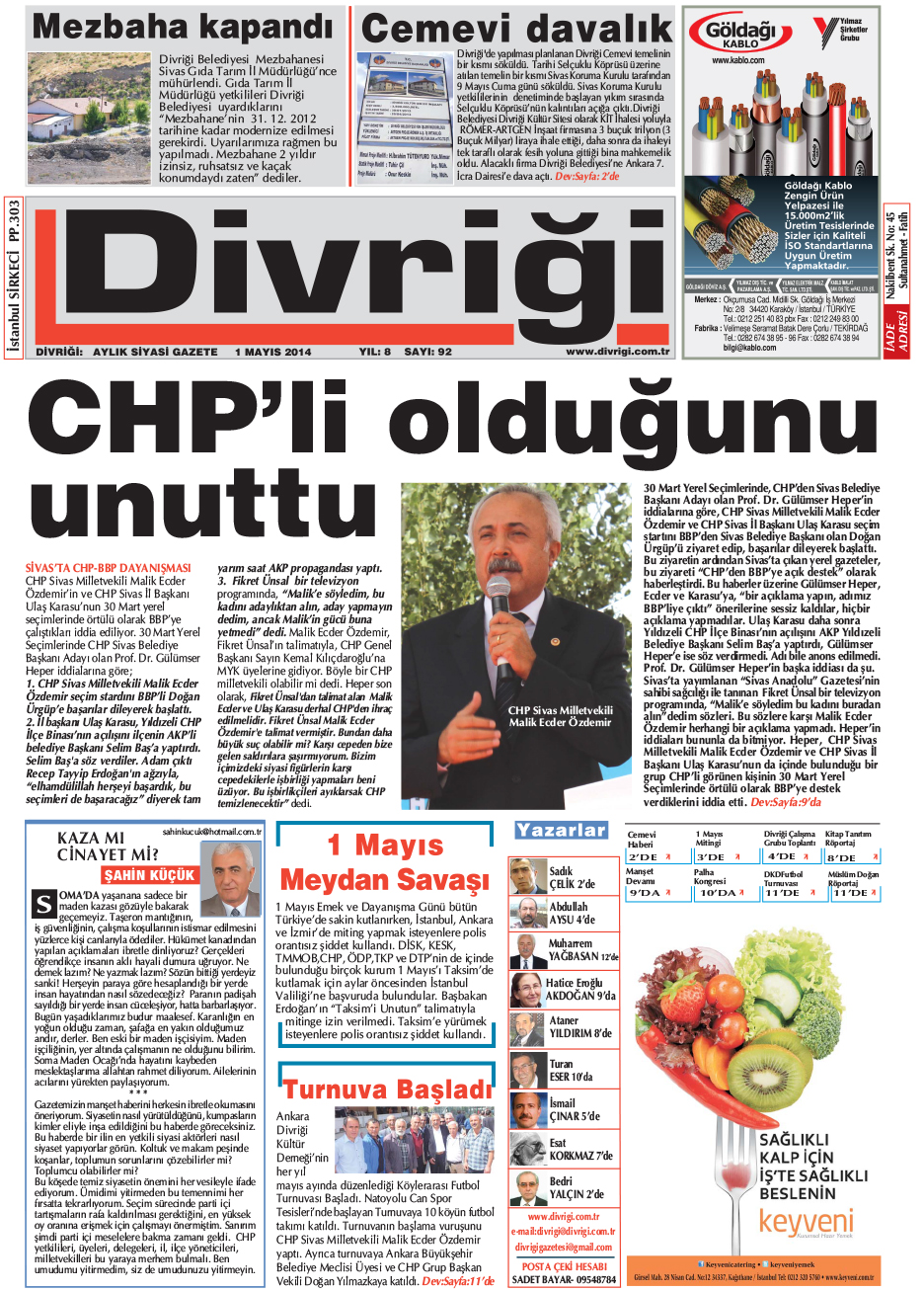 92. sayi divrigi gaz.